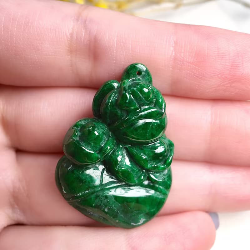 老花青翡翠蓮花 | 天然緬甸A貨翡翠 | 送禮