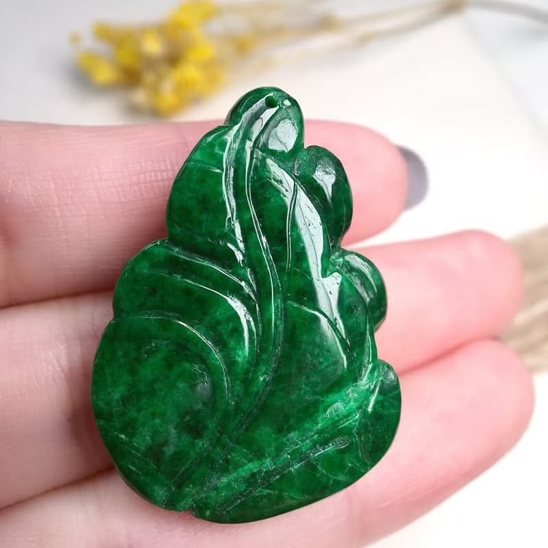 老花青翡翠蓮花 | 天然緬甸A貨翡翠 | 送禮