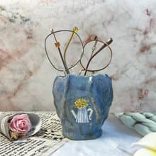 手作 手捏陶 釉彩收納筒 筆筒 叉子筒 茶杯 咖啡杯