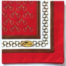 Longchamp Vintage Handkerchief Pocket Square Red 17 x 17 inches