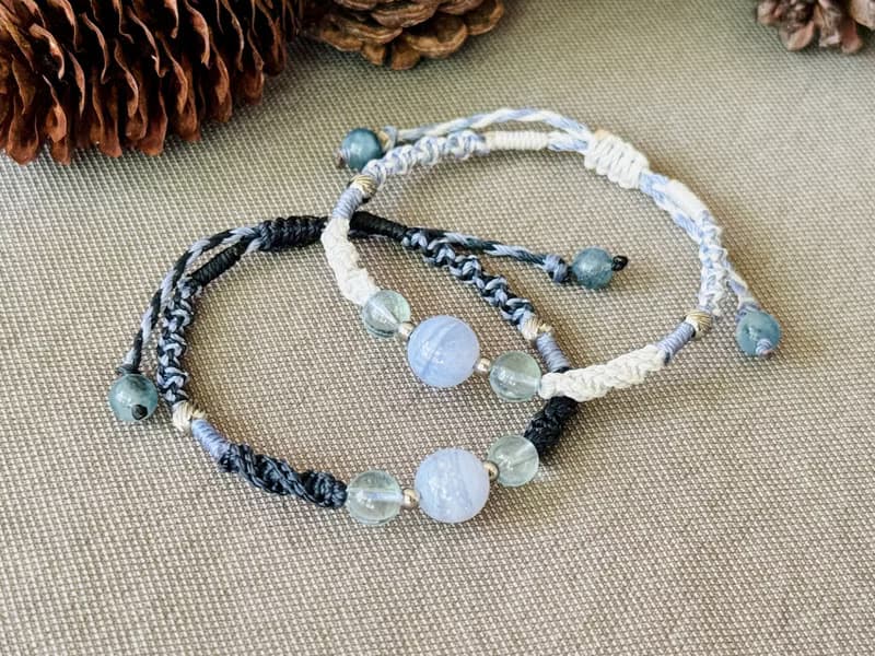 流雲 / 藍紋瑪瑙 編繩 手鍊