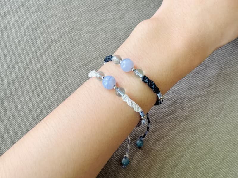 流雲 / 藍紋瑪瑙 編繩 手鍊