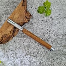綠檀木 原木 手工筆 鋼珠筆( 拔蓋式)