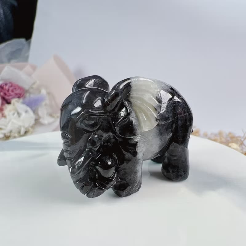 【吉象如意】飄烏雞翡翠大象擺飾 | 天然緬甸玉A貨翡翠 | 送禮