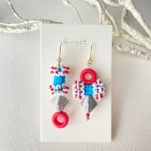 トイ アシンメトリー ピアス・イヤリング 【グレー】
