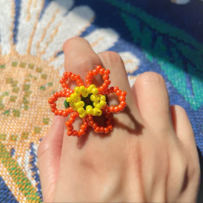 【優惠組合】盧梭的畫布 珠子花朵戒指