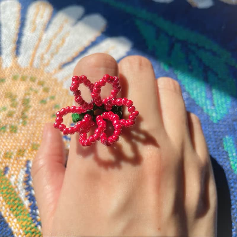【優惠組合】盧梭的畫布 珠子花朵戒指