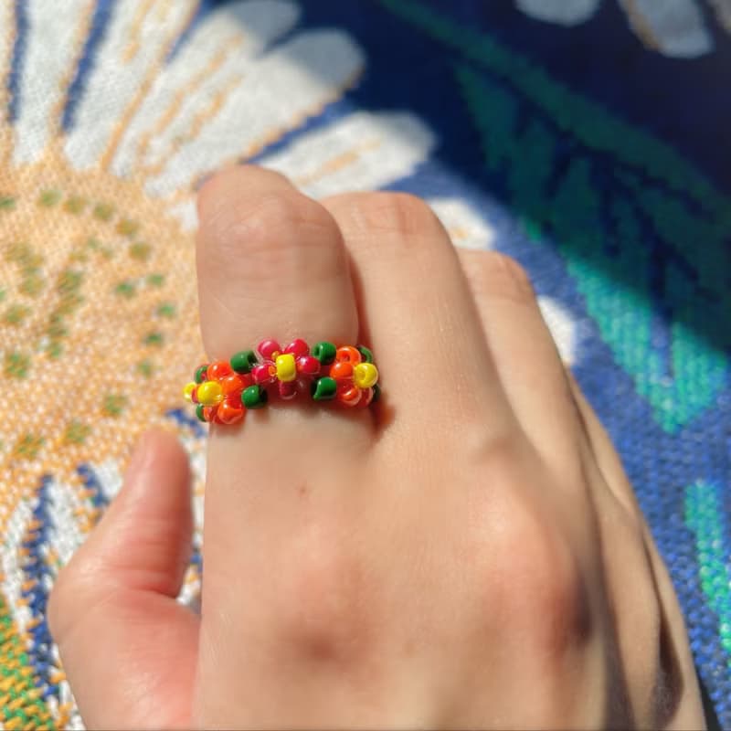 【優惠組合】盧梭的畫布 珠子花朵戒指