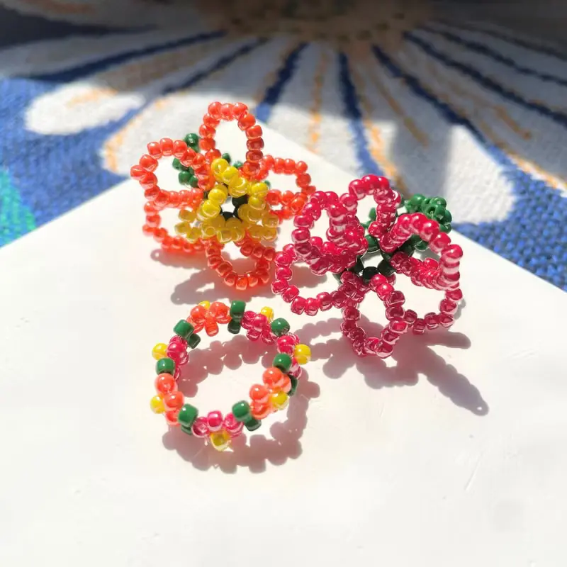【優惠組合】盧梭的畫布 珠子花朵戒指