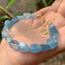 Aquamarine Bracelet, Natural Aquamarine Bracelet, Handmade Bracelet