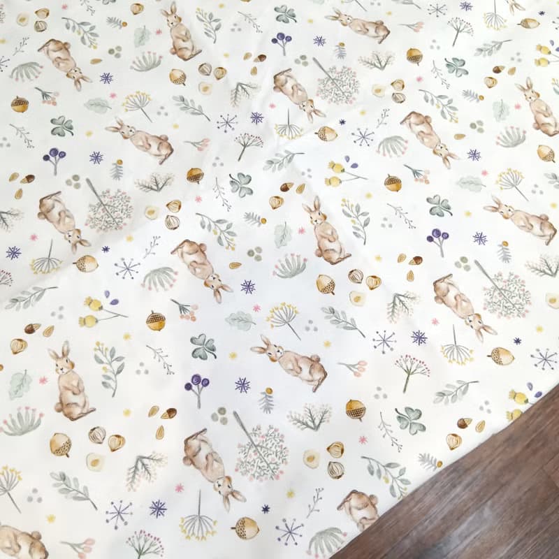 免費繡名字。香草野兔。安撫被 推車蓋毯 豆絨毯 滿月禮