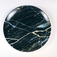 大理石紋骨瓷盤  描邊秋-金風