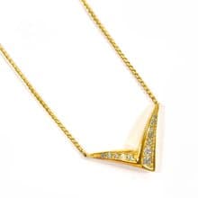 【日本直送 中古美品】クリスチャンディオール Christian Dior ネックレス メタル/ラインストーン ゴールド ヴィンテージ アクセサリー