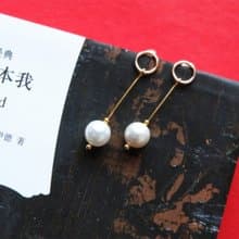 HiOnion原創珍珠耳環復古14K包金長款耳釘法式優雅精緻防過敏耳夾