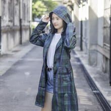 unni夢想格子防水風衣 雨衣 raincoat 雨風衣 防風 防潑水 風衣