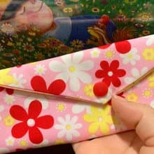 文青風環保筷袋 ~花中精靈 溫柔粉 收納 手作餐具袋