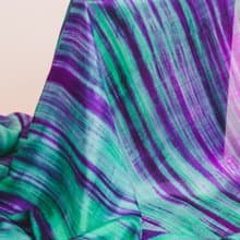 100% Mulberry Silk Scarf – Hand Dyed, Lightweight, Emerald Green and Purple