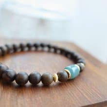 藍潤沉香 東方雅韻 6mm沉香 藍水翡翠古式桶珠型 質感手串