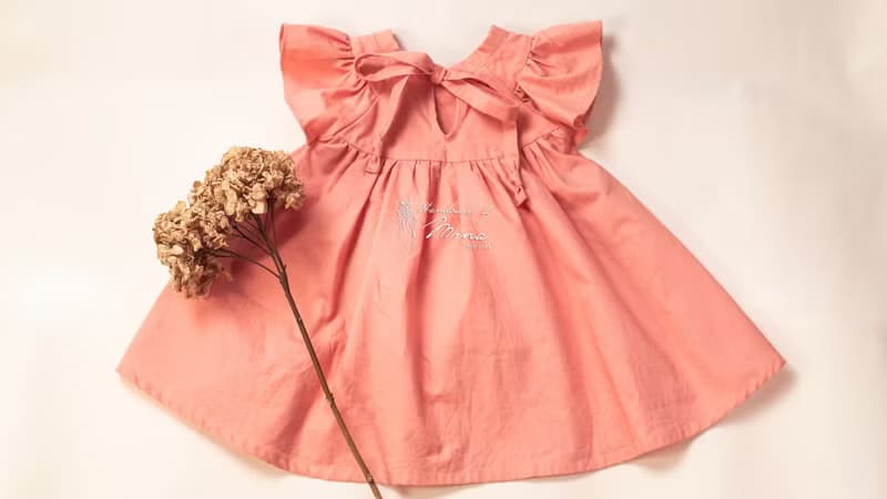 Handmade by Mina 【設計款】素色賽凡娜洋裝 贈禮盒 彌月禮