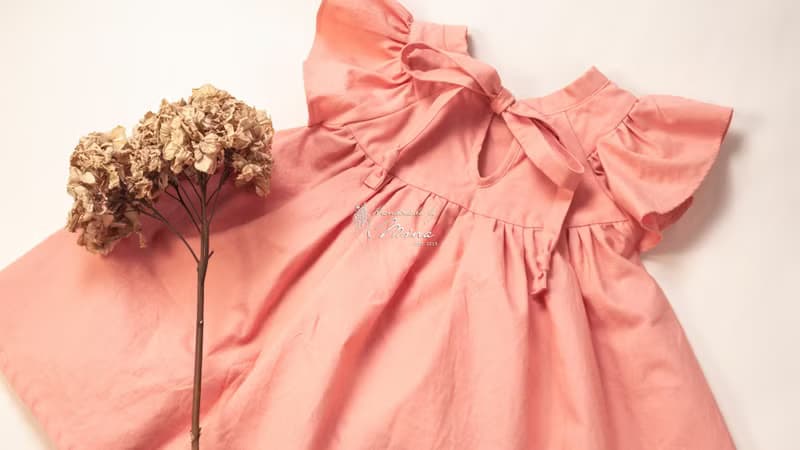 Handmade by Mina 【設計款】素色賽凡娜洋裝 贈禮盒 彌月禮