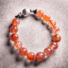 10mm+紅膠花 銀製手串