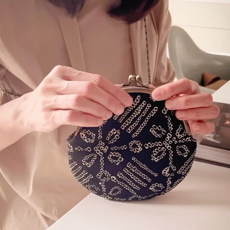 墨星/隨圓包R 京都職人【高級和服紬】出國旅行隨身房卡補妝用品