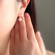 K18 スタッドピアス あこや真珠 パールピアス ドロップパール バロックパール　日本の真珠 pearl earrings 珍珠耳環 珍珠耳环 진주귀걸이