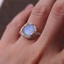 月光石手工純銀戒指 六月誕生石 Moonstone Handmade Ring