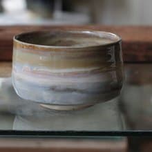 手拉坏油畫風花蓮風景系列之靜謐之海陶碗/茶碗/抹茶碗