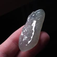 冰種翡翠巧雕蓮花項鍊 | 天然緬甸玉翡翠A貨 | 送禮
