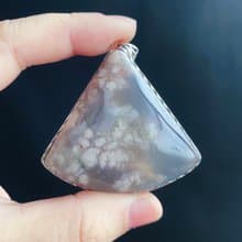 櫻花瑪瑙 S925銀鑲拖 灰冰 小碎花 項鍊 閨密 天然石 禮物