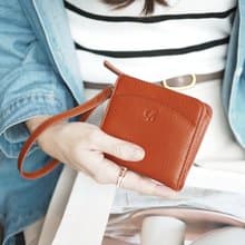 Anna (Caramel): Mini / short wallet, cow leather, Bifold Zipper, Orange-Brown