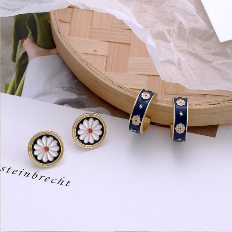 比比趣味嚴選系列-日式花朵純銀耳針 情人節禮物首選