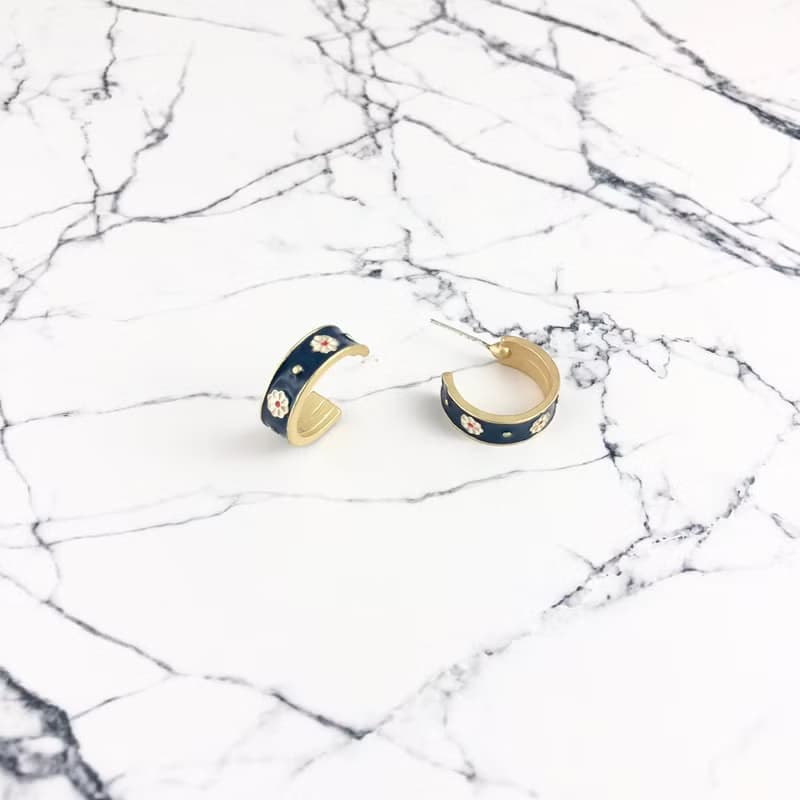 比比趣味嚴選系列-日式花朵純銀耳針 情人節禮物首選