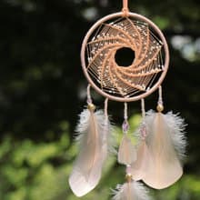 星際軌道丨手工編織 捕夢網 Dreamcatcher-夕陽橘