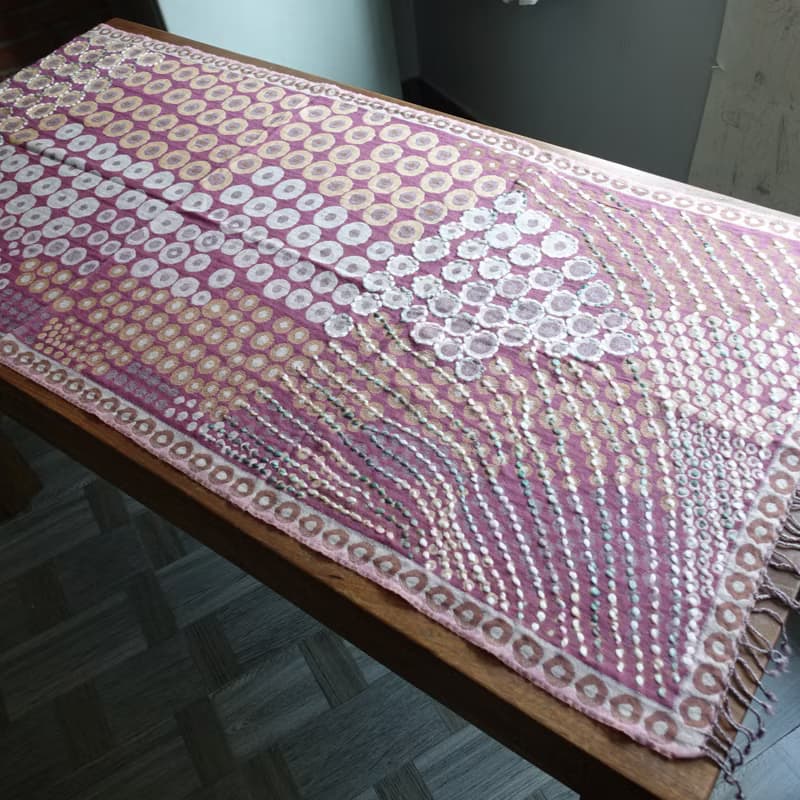 手工刺繡・水煮羊毛披肩圍巾・居家掛毯