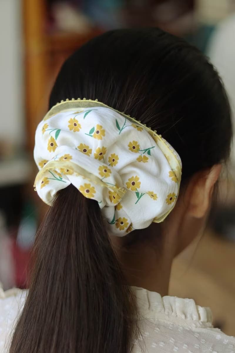 碎花手作大腸發圈手工發飾