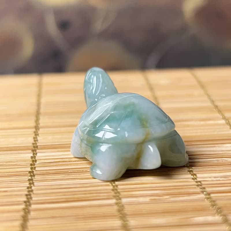 【吉祥‧長壽】飄花翡翠烏龜 | 天然A貨翡翠 | 送禮