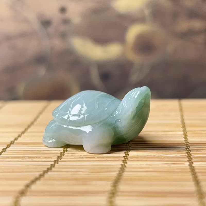 【吉祥‧長壽】飄花翡翠烏龜 | 天然A貨翡翠 | 送禮