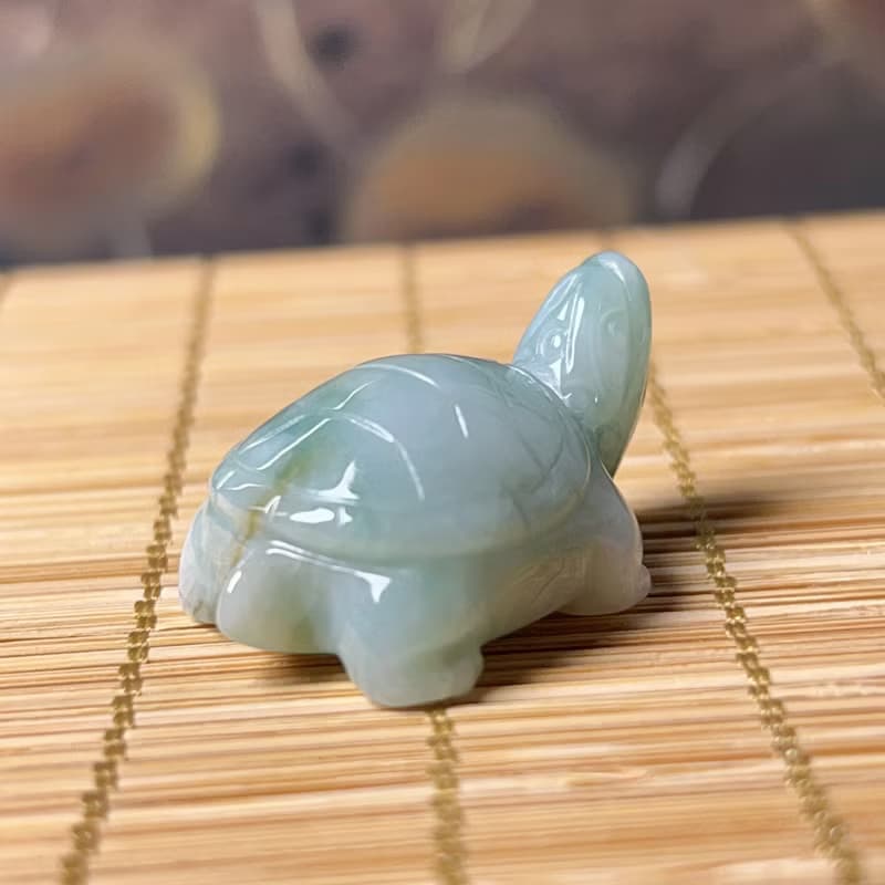 【吉祥‧長壽】飄花翡翠烏龜 | 天然A貨翡翠 | 送禮