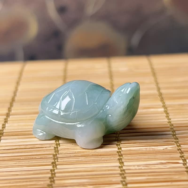 【吉祥‧長壽】飄花翡翠烏龜 | 天然A貨翡翠 | 送禮
