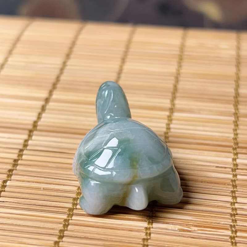 【吉祥‧長壽】飄花翡翠烏龜 | 天然A貨翡翠 | 送禮