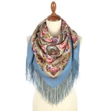 Authentic Pavlovo Posad Russian Shawl Scarf Soft 100% Wool 89x89 cm 2003-1