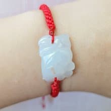 【親翠】親翠 天然翡翠 冰嬌撒金本名兔紅線手牌 | 生肖兔 | 本名