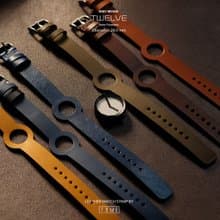 Handmade leather watch strap for twelve 28 mm