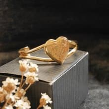 古董Avon 1993年金色雕花愛心Locket照片手環手鐲 原裝盒 BR297