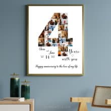 0-9 Number Photo collage Editable Canva Template, Anniversary Gift, Birthday