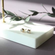 【母親節禮物】鋯石耳環 簡單基本款包鑲4MM14K包金抗過敏