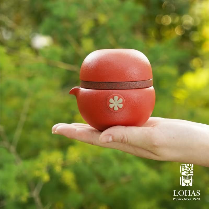 陸寶LOHAS 知足常樂 茶器 山竹 富貴紅 1壺2杯+便攜包 旅行茶組