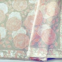 Yves Saint Laurent Vintage Scarf Woven Fabric Roses 23 x 23 inches